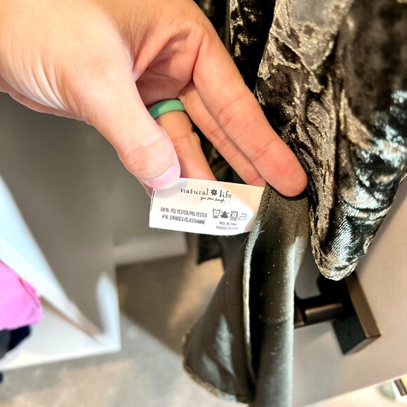 Natural Life Lennon Long Velvet Duster in Olive Green Witchy Whimsigoth Open S/M - Picture 4 of 5